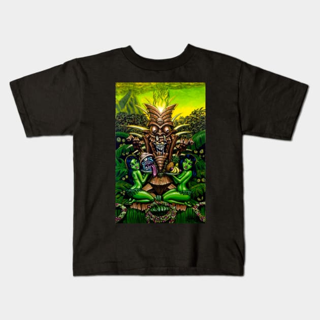 Zombie Tiki Kids T-Shirt by BigToe